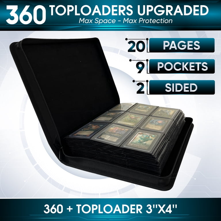 Corsweet Card Toploader Binder with Zipper, 360 Card Capacity, 9-Pocket  Trading Card Album, Blue - Walmart.com