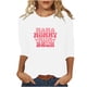 thumbnail image 1 of Blusas para Mujeres Casual 3/4 Manga Cuello Redondo Impreso Suelto, Mujer 3/4 Manga Tops Y Blusas para Diario, 1 of 4