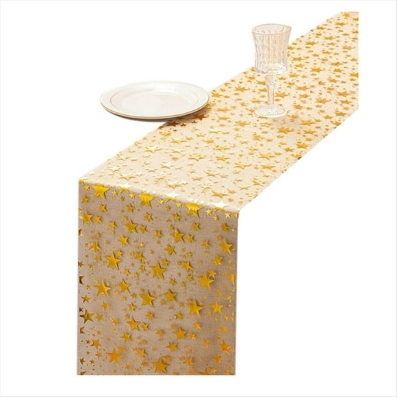 3 rollos de camino de mesa con estrellas brillantes de 28 x 274 cm, con lentejuelas y purpurina metálica, de fina