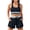 Dark Gray, variant on Womens Two Piece Athletic Swimsuit Set Racerback Crop Top with High Waisted Drawstring Pocket Shorts Quick Dry Bathing Suit for Beach Green