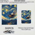 thumbnail image 2 of 500pcs Large Adult Jigsaw Puzzle - Starry Sky Panda Theme Puzzle,20.5x15 Inch Enormous Puzzle, Challenging Brain Game, Suitable for Creative Fun with Family And Friends. Perfect Choice As a Birthd, 2 of 9