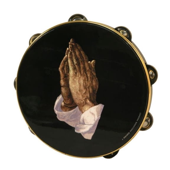 Rhythm Band Instruments TA9110-14 10 in. Pray Hands Tambourine - 8 Pairs of Jingles
