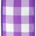 thumbnail image 2 of White Buffalo Plaid Wired Ribbon, 2-1/2-inch, 10-yard, Purple, 2 of 3