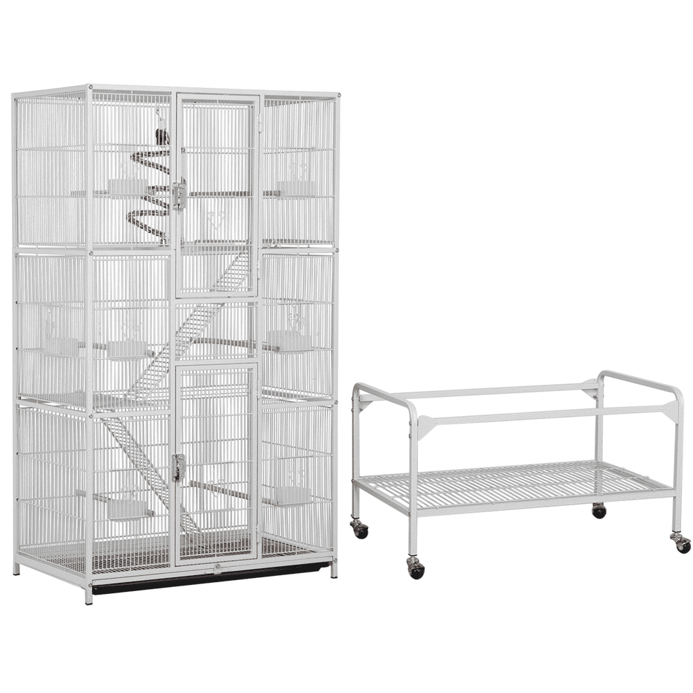 Renwick 69" H Extra Large Rolling Bird Cage with Detachable Stand, White