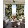 thumbnail image 6 of Summer Tropical Leaves Blackout Curtains for Bedroom Living Room Darkening Curtains 54 Inch Long Watercolor Botanical Plants Short Curtain for Small Window Treatment Grommet Drapes 52"x54"x2, 6 of 9