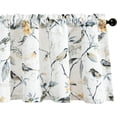 thumbnail image 1 of sasyxdc Rod Pocket Valances for Living Room  Green Leaf Printed Faux Linen Cafe Curtain  Light Filtering Decorative Kitchen Valance Curtains  1 Panel  52 x 14 Inches gtr, 1 of 8