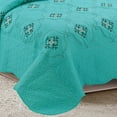 thumbnail image 2 of MarCielo 3-Piece Fully Quilted Embroidery Quilts Bedspreads Bed Coverlets Cover Set, Cal King Size, White, Black, Emma(Oversize, Turquoise), 2 of 7