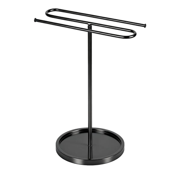 Hand Towel Holder Stand for Bathroom Countertop,S-Shape Bar,Black | Stainless Steel Standing Hand Towel Racks Holds 2 Towels for Kitchen