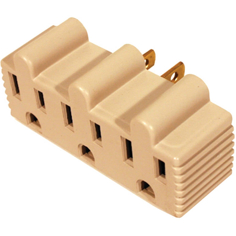 Steren 905110 3Outlet AC U Ground Adapter Wall Tap