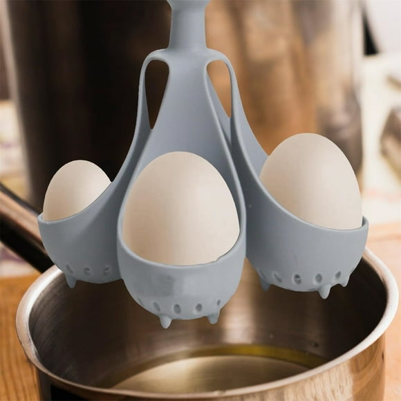 2 Pcs Silicone Egg Boiling Gadget, 4.92*5.12 Inch Cooks 6 Eggs at a Time, Dishwasher Safe, Hard Boiled Egg Holder, Makes Hard or Soft Boiled Eggs, No Mess, Fits in a Drawer