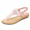 thumbnail image 6 of Ruyang Women's Flat Sandals, Comfortable Boho Beaded Dressy Summer Flat Casual Ankle Strap Elastic Slip on Beach Sandal, 6 of 6