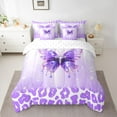 thumbnail image 2 of Manfei Purple Leopard Hide 7 Pieces Bedding Comforter Set,Cute Butterflies Full Bedding Set,Wildlife Animal Pattern Fitted Sheet Flat Sheet For Teens,Microfiber Bedroom Decor Reversible, 2 of 8