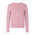thumbnail image 5 of HBFAGFB Cardigan pour Femmes Col Rond à Boucle Chandail Tricoté Polyvalent Vestes à Manches Longues Rose Taille TG, 5 of 5