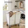 thumbnail image 2 of Cesto de Ropa SONGMICS URLS009W01 190L de Dos Secciones con Ruedas, 2 of 6