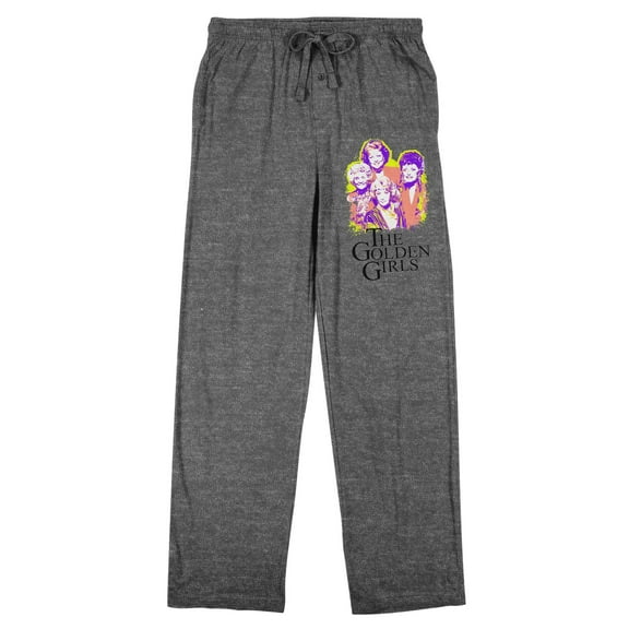 Golden Girls Pink Character Art Men's Gray Heather Sleep Pajama Pants-XL