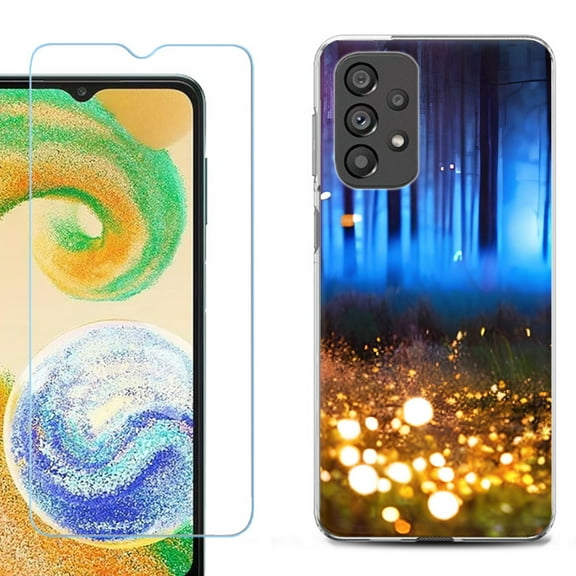 Shockproof Fashion Phone Case for Samsung Galaxy A23 5G, with Tempered Glass Screen Protector, by OneToughShield ® - Fireflies