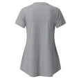 thumbnail image 4 of Women's Maternity Shirts Short Sleeve Pregnancy Tops Side Button Crew Neck Tshirts Casual Lounge Clothes, 4 of 9