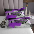 thumbnail image 3 of Erosebridal Purple Gray Black Coverlet Set Queen, Abstract Stripe Line Bedding Set, Contemporary Room Decor 3 Pieces, 3 of 5