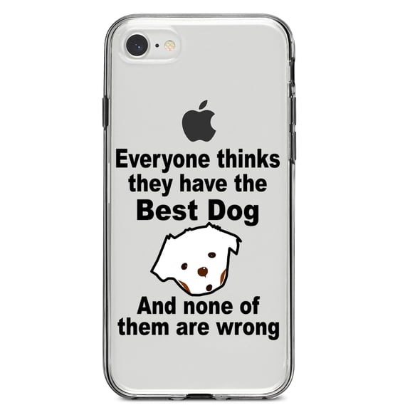 DistinctInk Clear Shockproof Hybrid Case for iPhone 7 8 SE (2020 Model) 4.7" Screen TPU Bumper Acrylic Back Tempered Glass Screen Protector - Everyone Things They Have The Best Dog