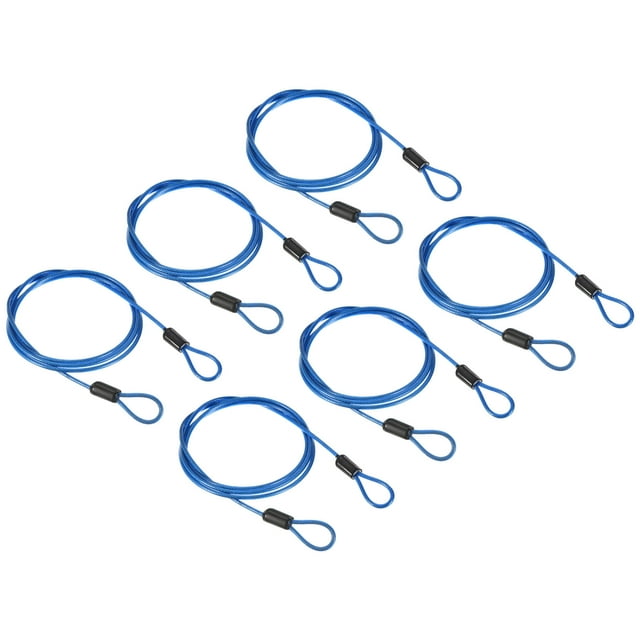 Uxcell Security Cable Coated Luggage Lock Wire Rope with Loop Clear Blue 3.3ft