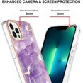 thumbnail image 4 of for iPhone 14 13 12 11 Pro Max Plus Mini Case, Fashion Slim Luxurious Marbling PC+TPU Phone Case, Bezel Heightened Design Shockproof Protector Cover(White,13 Pro), 4 of 8
