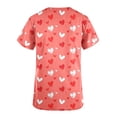 thumbnail image 4 of Valentine's Day Savings Clearance 2024! TAGOLD Women Scrub Tops, Print Scrub Tops, Women's Valentine's Day Printed Pocket Short Sleeve V-Neck Nurse Top, 4 of 4