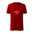 thumbnail image 1 of Hombres Día de San Valentín Manga corta Diablo Cuerno Amor Impresión Cuello redondo Jersey Camiseta Blusa Pompotops  oipoqjl5018, 1 of 2