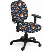 Polyester Office Chair Cover 2pcs Mushroom Plant Print Chair Covers Stretchable Chair Covers Anti-Dust Chair Protective Slipcover for Universal Desk Rotating ChairComputer Chair
