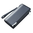 thumbnail image 1 of Fashion Men ID Long Wallet Solid Color Bag Zipper Purse Multiple Card Slots Clutch Bag, 1 of 6