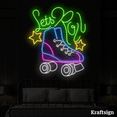 thumbnail image 2 of Craftnamesign Let's Roll Neon Signs, Roller Skating Club Decor, LED Signs, 2 of 4