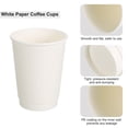 thumbnail image 3 of Tazas de papel para café blancas, paquete de 50, 12 oz x 90mm, tazas desechables de doble capa para agua, leche y jugo, 3 of 6