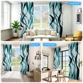thumbnail image 6 of Black Teal Abstract Wavy Line Blackout Curtains,2 Panels,52x96 Inch,Thermal Insulated Grommet Window Drapes for Living Room Bedroom, 6 of 6
