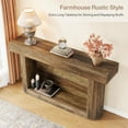 thumbnail image 2 of Tribesigns 63" Farmhouse Console Table, 2-Tier Wood Entryway Table with Storage, Narrow Sofa Table for Living Room, Hallway, Foyer, Rustic Brown, 2 of 7