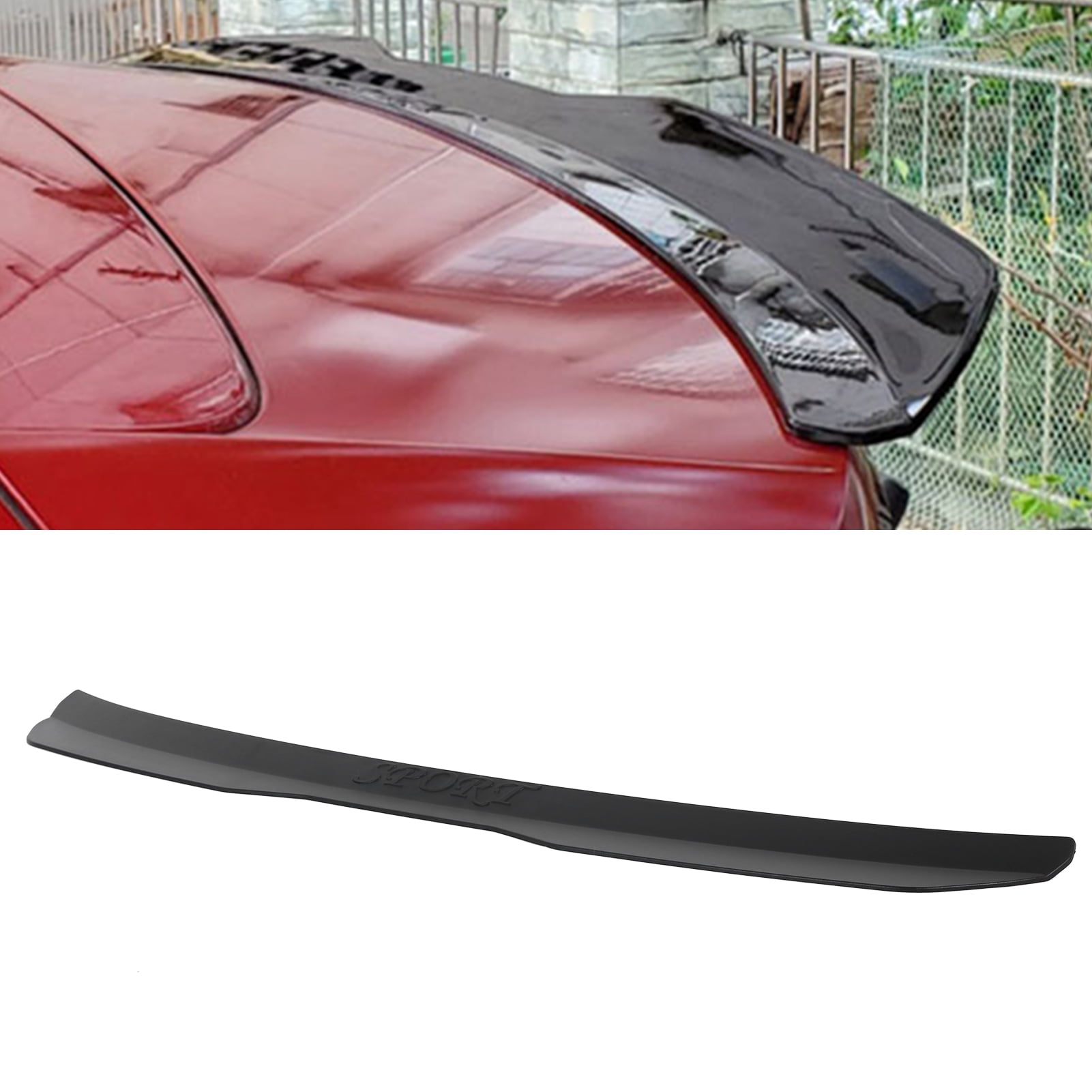 Universal Car Spoiler Wing Kit - 3PCS Lightweight Rubber Spoilers For Trunk & Roof 1 thumbnail image