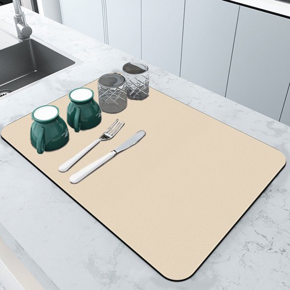 Kitchen Drying Mat, Super Absorbent Diatomite Mat, Quick-Dry No Water Marks, Ideal for Dishes and Coffee Mugs, Good for Home Cooks