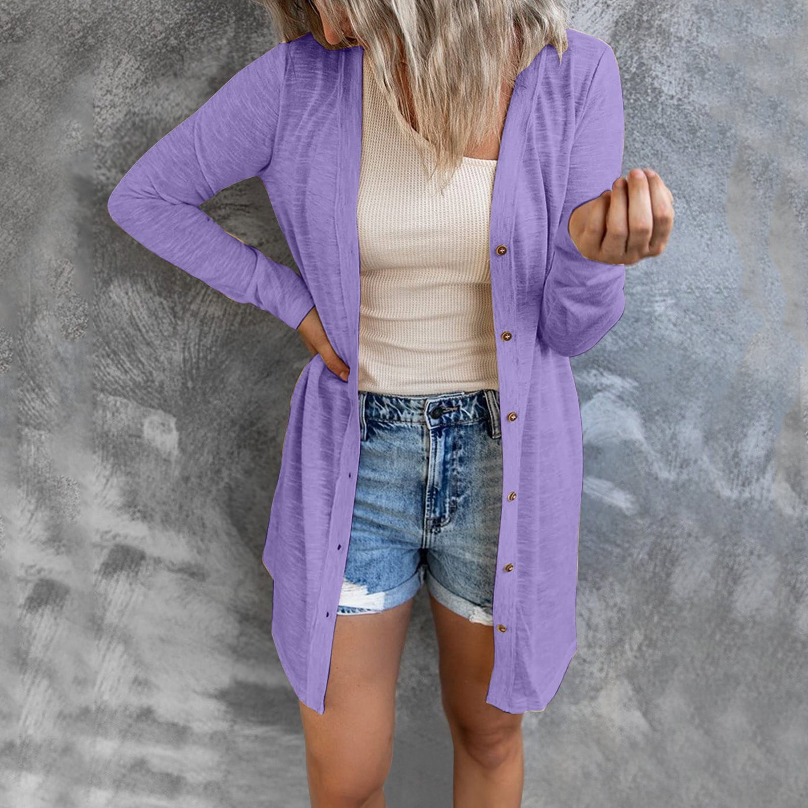Lilac long cardigan clearance