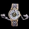thumbnail image 3 of Reloj de cuarzo con banda de aleación de estilo nacional, reloj femenino con decoración tejida colorida (#9), 3 of 3