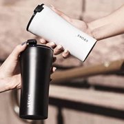 Sttoke Leakproof Ceramic Reusable Coffee Cup 16 oz - Angel White