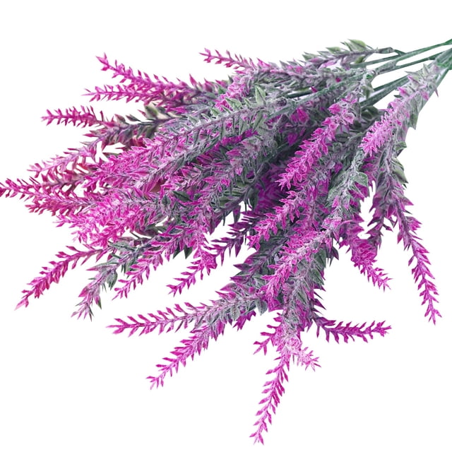 Bangcool Artificial Lavender Branch Lifelike Plastic Faux Lavender Flower Fake Plant Stem