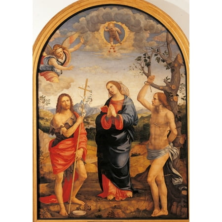 The Virgin With Sts Sebastian And John The Baptist Canvas Art -...