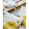 thumbnail image 2 of Outdoor Throw Pillow Cover Farm Watercolor Blooming Sunflowers Waterproof Cushion Covers 2 Pack Wooden Planks Pillow Cases Home Decoration for Patio Garden Couch Sofa, 2 of 6