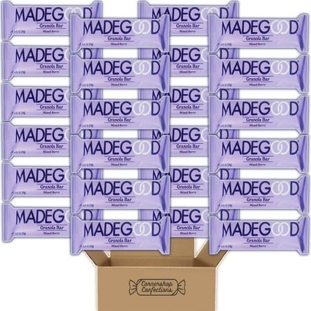 MadeGood Mixed Berry Granola Bars Bulk Pack - 24 Individually Sealed 0.85 Ounce Granola Bars - Nut free, Gluten Free, Vegan, Non-GMO, Kosher, USDA Organic in Cornershop Confections Pack