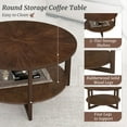 thumbnail image 5 of Dycanpo 35'' Wood Round Coffee Table with Storage for Living Room,Dark Walnut, 5 of 9