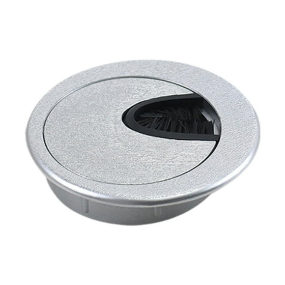 Pasacables para escritorio, tapa para orificio de cable, soporte para cables, mesa, organizador de cables, ordenador Plata