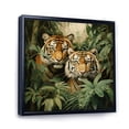 thumbnail image 2 of Designart "Tigers In Asian Painting IV" Asian Floater Framed Canvas Wall Art, 2 of 7
