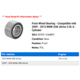 thumbnail image 2 of Front Wheel Bearing - Compatible with 2009 - 2013 BMW 328i xDrive 3.0L 6-Cylinder 2010 2011 2012, 2 of 2