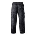 thumbnail image 7 of Relaxed Fit Cargo Pants For Men Tie‑Dye Print Wide Leg Long Trousers Elastic Drawstring Waist Casual Work Pants, 7 of 7