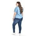 thumbnail image 3 of Blusa de mezclilla con nudo Roman Fashion /Tallas Extras, 5116 (Mezclilla light) azul 40, 3 of 5