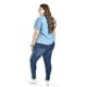 thumbnail image 3 of Blusa de mezclilla con nudo Roman Fashion /Tallas Extras, 5116 (Mezclilla light) azul 36, 3 of 5