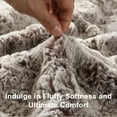 thumbnail image 5 of Home Soft Things Variegated Faux Fur Throw Blanket with Micromink Back, Luxury Soft Cozy Plush Fluffy Fuzzy Reversible Thick Warm Throw Blanket, 50x60 inches, Coffee, 5 of 9